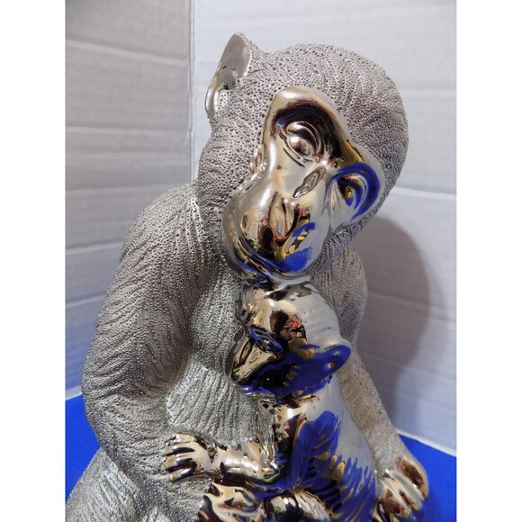 NEW Mother Monkey & Baby Figurines Statue Ape Chimp - Picture 2 of 7